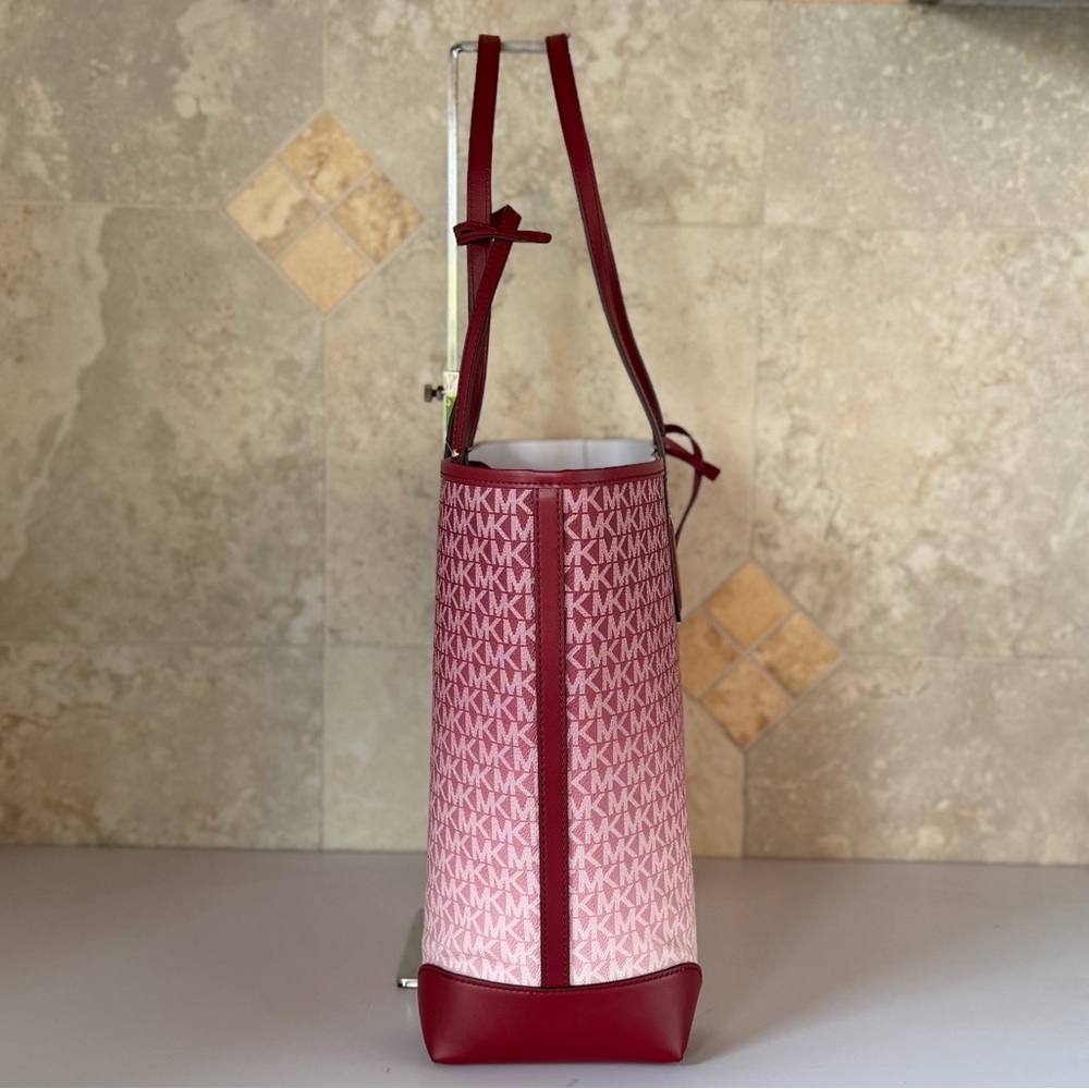 Michael Kors Eva Large Tote Shoulder Bag + 1 Pouch MK Ombre Cherry - Picture 5 of 15